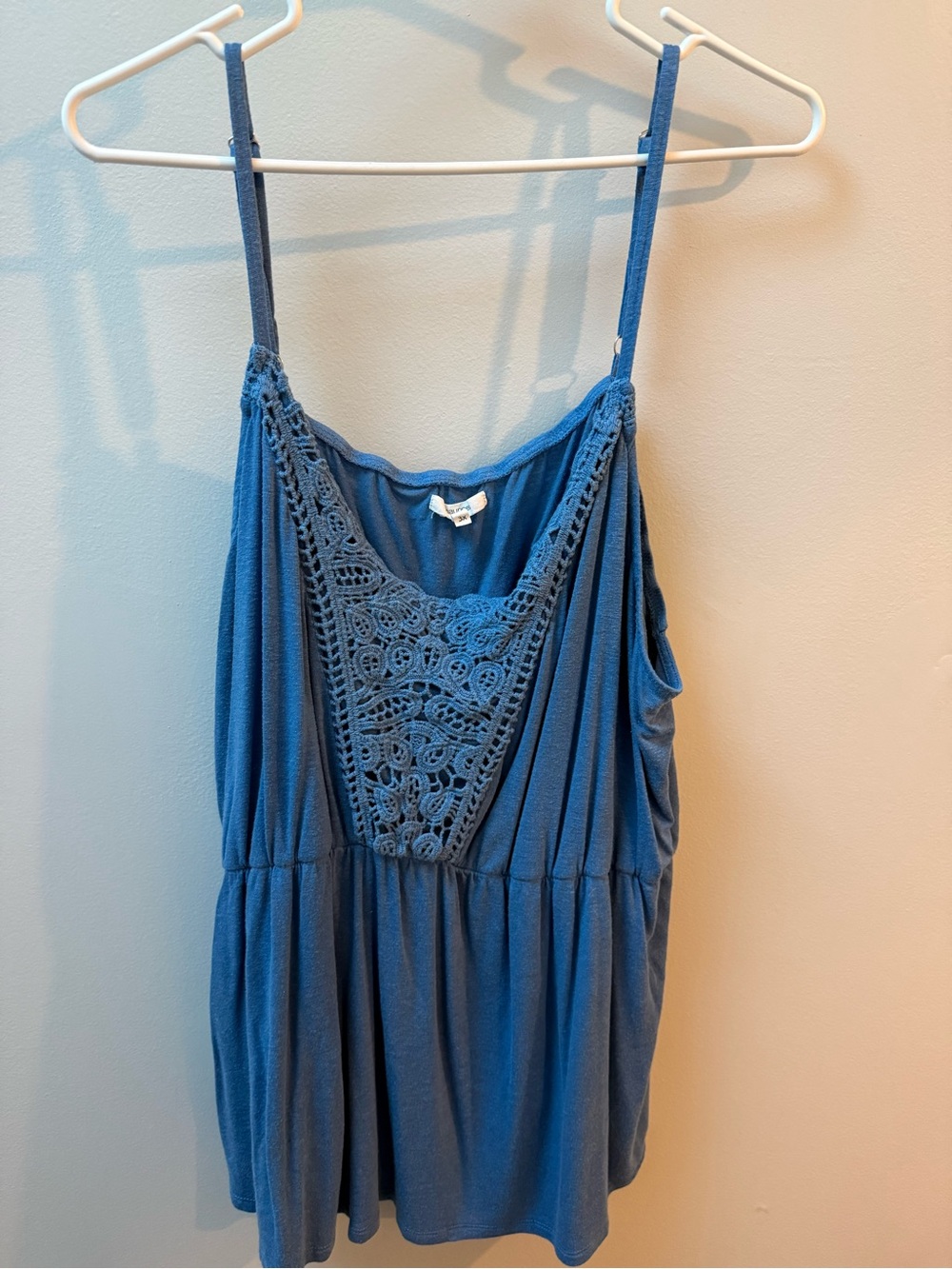 Maurices Blue Crochet-Panel Spaghetti Strap Camisole